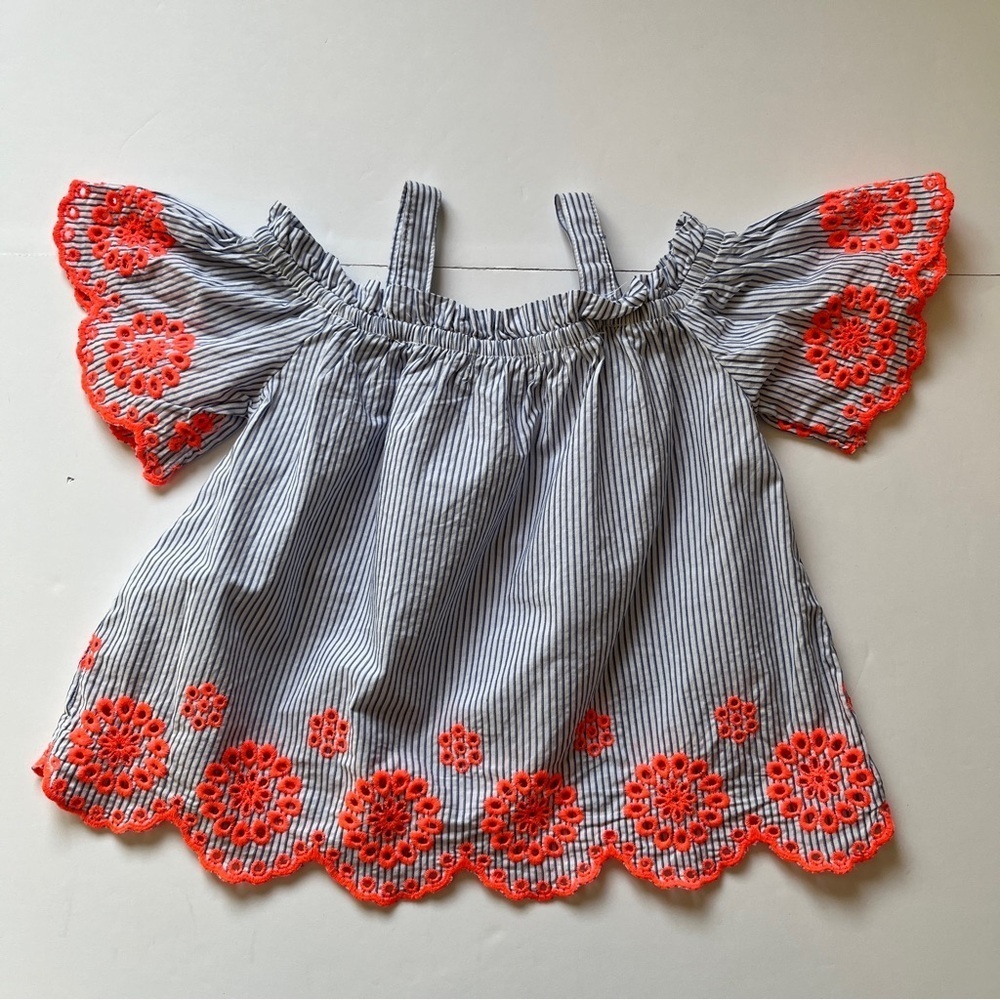 Zara Girls Collection Off Shoulder Strap Ruffle Blouse Top Shirt Embroidered 5 - Picture 2 of 12